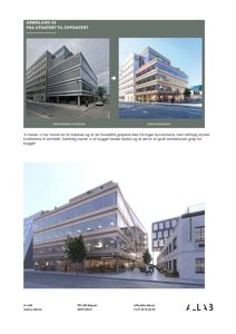 Et fotografi som viser en eksisterende bygning (Grønland 55) sammenlignet med en planlagt transformasjon, samt en renderingsvisning av den nye fasaden.