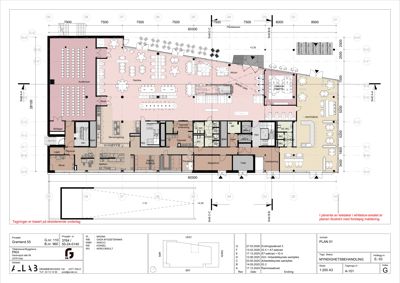 Etasjeplan som viser romfordeling, veggposisjon og dimensjoner for et bygg.