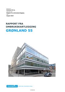 Fotografi av en bygning (Grønland 55) som viser fasaden og omgivelsene.