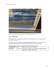 Fotografi av takbelegg sett fra utsiden av bygget (7. etg), inkludert vindusramme og refleksjoner.