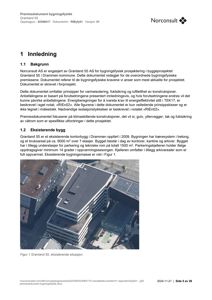 Luftfoto av eksisterende bygning (Grønland 55) med omgivende tomteareal.