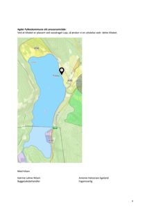 Et kart som viser vassdraget Loja og Flikka med en markør for tiltakets plassering.