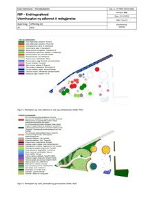 Situasjonsplan som viser plassering av planlagte trær, solitærbusker og plantefelt i forhold til eksisterende bebyggelse og infrastruktur.
