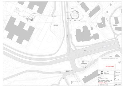 Situasjonsplan som viser tomtens beliggenhet, omgivende infrastruktur (veier, vannløp), nabobebyggelse og terrengform (konturer).