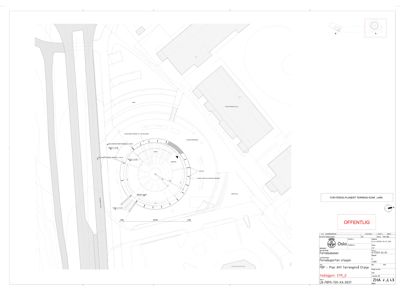 Etasjeplan (FÅP) for Fornebuporten stasjon som viser romfordeling, trapper og innganger.
