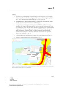 Kart som viser støysoner (gule og røde områder) i forhold til Ve 108 og Værstøbraa, med en innfelt oversikt over planområdet.