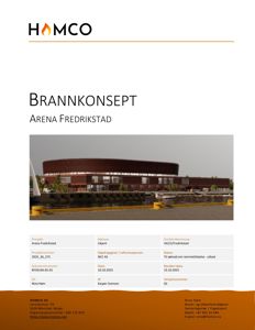 Fotografi av Arena Fredrikstad som illustrasjon til et brannkonsept.