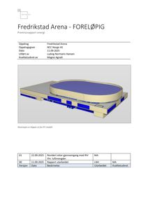 3D-visualisering av Fredrikstad Arena sett fra en vinkel.