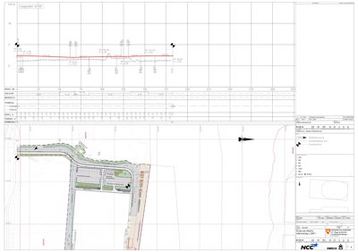 Situasjonsplan som viser tomt, vei, bebyggelse og terrengforhold.
