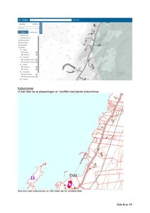Kart som viser kulturminner i området rundt Elda, med en oversikt over tomt og infrastruktur.