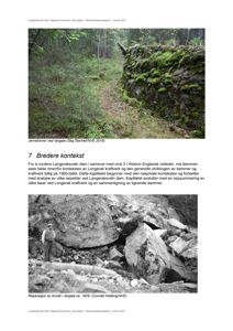 Dokumentet inneholder to fotografier som viser en dam og reparasjonsarbeid, samt tekst om historisk kontekst.