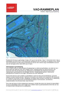 Satellittbilde eller flyfoto av et område med overlagte røde linjer som viser eksisterende avrenningslinjer.