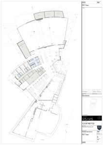 Etasjeplan (Plan 1. etasje) som viser romfordeling, vegger og arealer for Scenic Hotel Narvik.