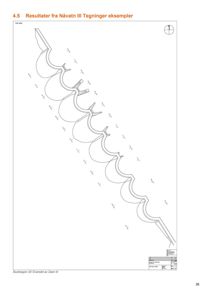 3D-visualisering (top-down view) av en dam eller vannbeholder med tilhørende rørledninger.