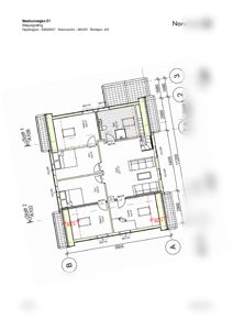 Etasjeplan (Et. 3) for en bolig med romfordeling, dører, vinduer og dimensjoner.