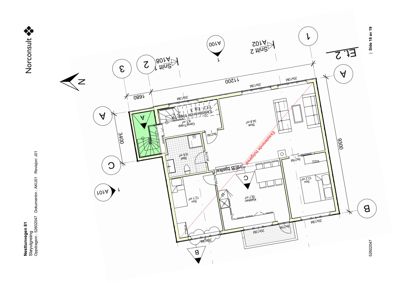 Etasjeplan for 2. etasje (Et. 2) av en bolig, som viser romfordeling, dører, vinduer og dimensjoner.