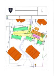 Situasjonskart som viser eiendomsforhold, bygningers plassering, arealer og grenser for eiendommen 4/173 i Nordbysvingen 10.