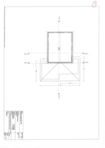 Snittegning av en bygning (Skråningsveien 74) med angitte snittlinjer (A, B, C) og dimensjoner.