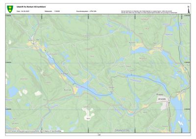 Kart over Drangedal kommune med topografi, vann og veier