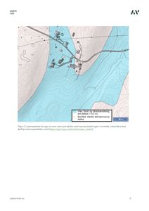 Løsmassekart (geologisk kart) over et område ved Bærum, med høydekurver og en legende som forklarer løsmassedekket.