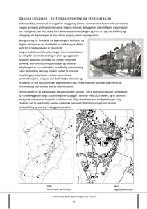 To kart som viser utviklingen av bybebyggelsen i Bjørkelangen fra 1923 til 2012.