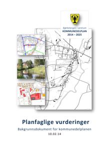 Dette er en presentasjonsside for et kommunedelplan-dokument. Den viser en oversiktskart over et område (Bjørkelangen i sentrum) med flere innleaste kart og bilder som illustrerer planene.