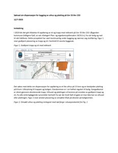 Situasjonskart som viser tomtens grenser, eksisterende bygninger og planlagt plassering av nytt uthus og plattting.