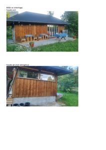 Fotografier av en vinterhage sett fra to ulike vinkler (vest- og sørfasade).