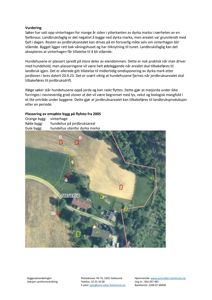 Et flyfoto eller satellittbilde av eiendom med overlagte tegninger som viser plassering av bygninger (hus, vinterhage) og jordbruksarealer.