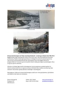 Dokumentet inneholder to fotografier av en bru og dens fundament, samt en tekstbeskrivelse av en byggesak.