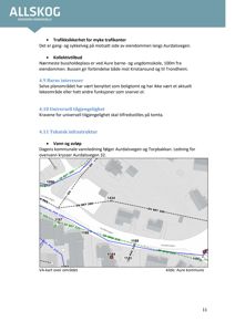 Et VA-kart (vann og avløp) som viser infrastruktur i området, inkludert vannledninger og høydemålinger.