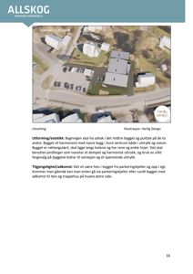 Fotografi av eksisterende eller planlagt bygning (her en 3D-visualisering som er presentert som et bilde i teksten)