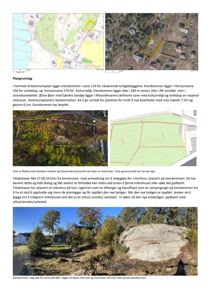 Et dokument som inneholder flere bilder (flyfoto, dagfoto) og tekst om eiendom og planlegging.