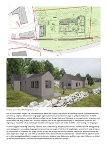 Et 3D-perspektivbilde (rendering) av en planlagt bygning sett fra Rødegrinda, inkludert omgivelsene og terreng.