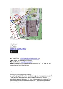 Situasjonsplan som viser tomt, bygning og parkeringsplasser med merking av BVA (Bruttoareal) og antall boenheter.