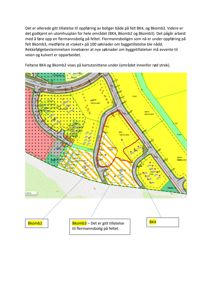 Situasjonsplan som viser tomtedeling, veier og plassering av byggefelt (BK4, Bkomb2, Bkomb3) med overlappende arealer.