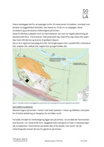Situasjonsplan som viser tomtens beliggenhet i forhold til bekke, sikringsgjerdet og flomsoner.
