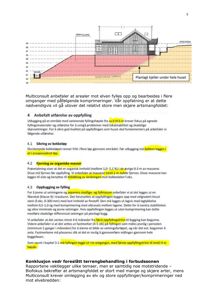 Snittegning som viser bygningens plassering i terrenget, grunnvannsnivå og planlagt kjeller.