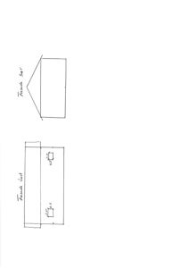 Håndtegnede oppriss av fasader (vest og sør) med angitte mål for vinduer.