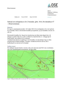 Et digitalt kartutsnitt (fra nmbio.no) som viser topografi, eiendomsgrenser og bygninger i et område.