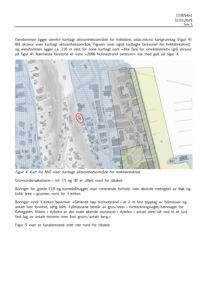 Kart fra NVE som viser kartlagt aktsomhetsområde for kvikkleireskred, med markerte faresoner og eiendomslokasjon.