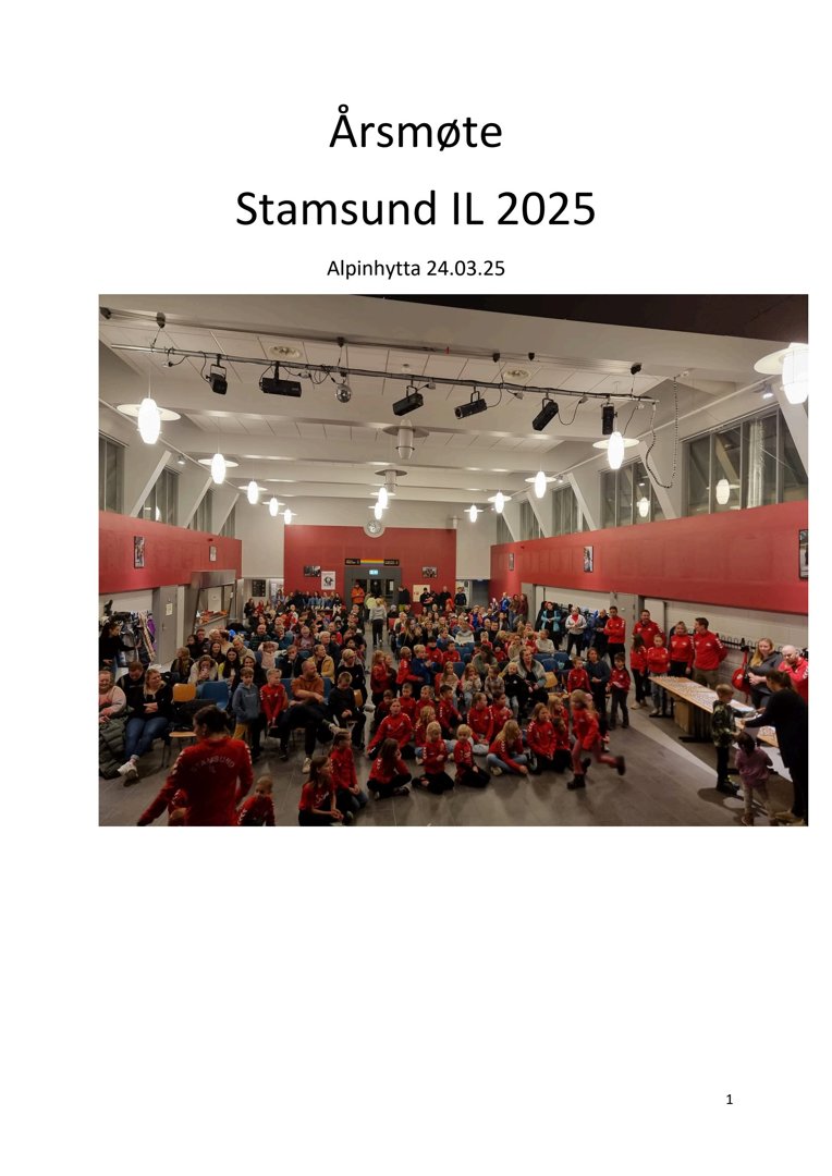 Fotografi fra et årsmøte i Stamsund IL 2025, tatt i Alpinhytta.