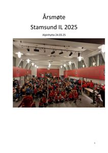 Fotografi fra et årsmøte i Stamsund IL 2025, tatt i Alpinhytta.