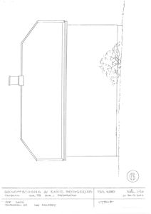 Fasadetegning av nordfasade på et eksisterende bygg.