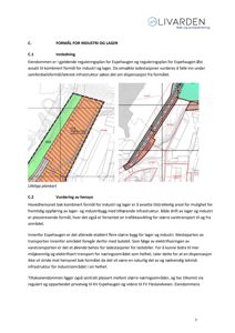 Kart eller situasjonsplan som viser eiendomsområdet med formål og infrastruktur i Espeshaugen.