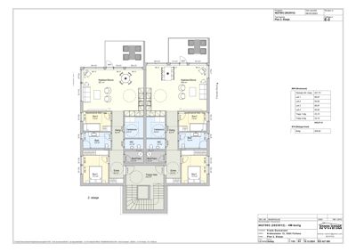Plantegning av 2. etasje i en 4M-bolig, med romfordeling, dører, trapp og arealoppdeling.
