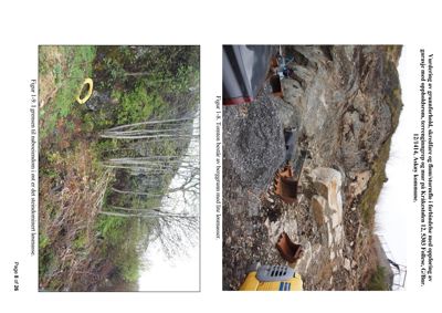 Fotografier av tomtens terrengforhold, berggrunn og vegetasjon i forbindelse med en byggesak.