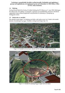 Fotografi av et område med boliger og terreng, illustrert i en byggesak.