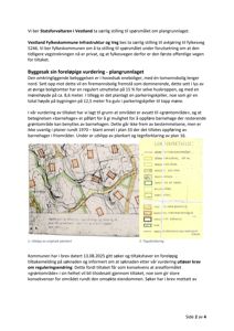 Et kartutsnitt (plankart) som viser et område med bygningsplasseringer (hus) og vegetasjon, samt en tegnforklaring.