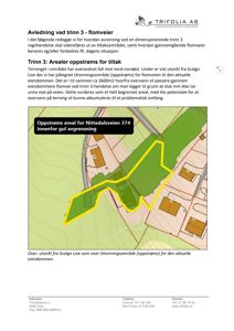 Kart som viser et tilrenningsområde (oppstrøms areal) for en eiendom, med overlappet tekst og en overskrift.